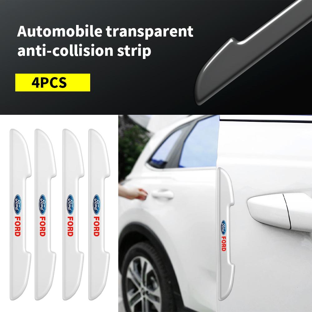 AAAD1 4Pcs Car Door Anti-Collision Strip Rearview Mirror Protective Sticker For Ford Fiesta Mondeo Fusion Explorer Escape Shelby Edge