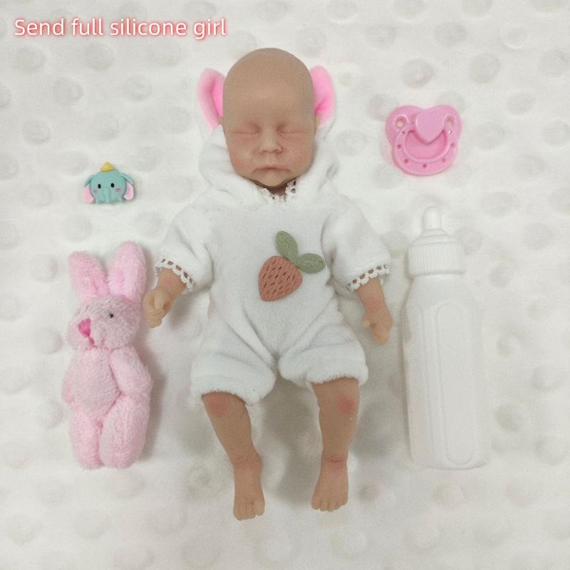 

6 дюймов 15 см мини однотонные полностью силиконовые куклы реборн Levi милые лысые с закрытыми глазами куклы для новорожденных для мальчиков и девочек детская игрушка для игры на ладони girl doll