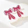 Rhinestone Earrings Temperament Bow Crystal Rhinestone Earrings Women'S Premium Bridal Earrings Earrings
