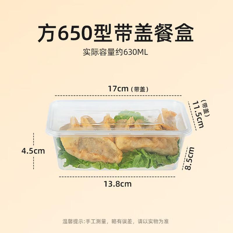 

Disposable Plastic Food Containers with Lids 650ml