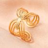 Stainless Steel Rings Vintage Geometric Hollow Adjustable Open Ring Fashion Statement Sun Rings For Women Zircon Banquet Gifts