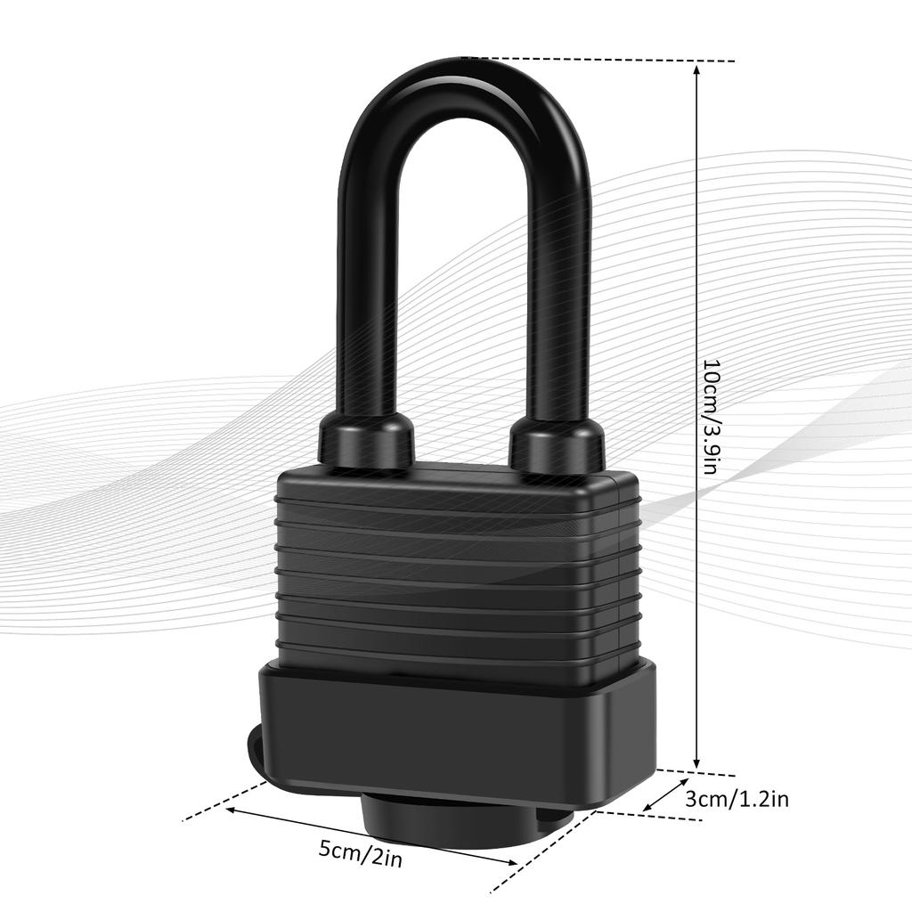 6Pcs Waterproof Padlocks Keyed 1-9/16inch Wide Anti-Theft Laminated Steel Lock Safety Padlock Heavy Duty Outdoor Security Lock
