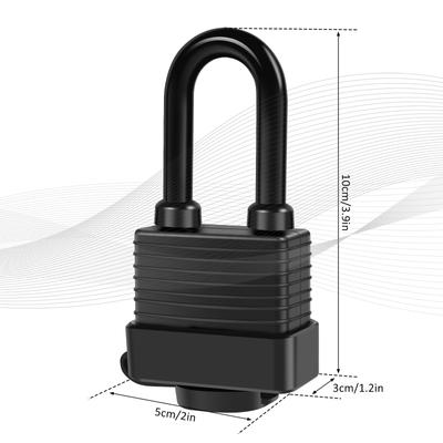 6Pcs Waterproof Padlocks with 12 Steel Keys 1-9/16inch Wide Anti-Theft Laminated Steel Lock Set Safety Padlock Heavy Duty Outdoo