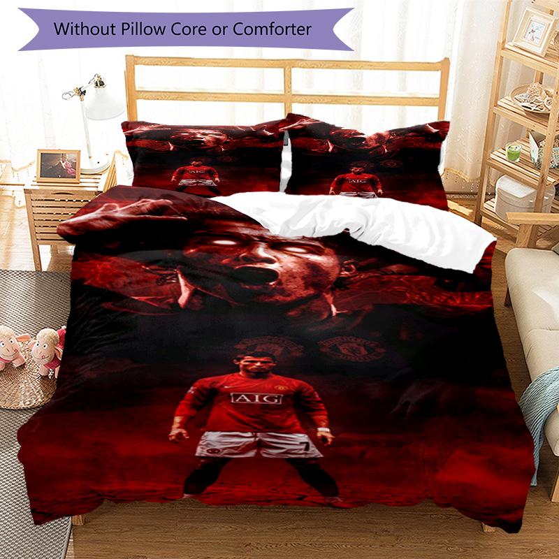 Ronaldo's Portugal's Cristiano Ronaldo Wins World Cup Bedding Set, Breathable Duvet Cover with Pillowcases, Soft Bed Linen for Bedroom Home Decoration
