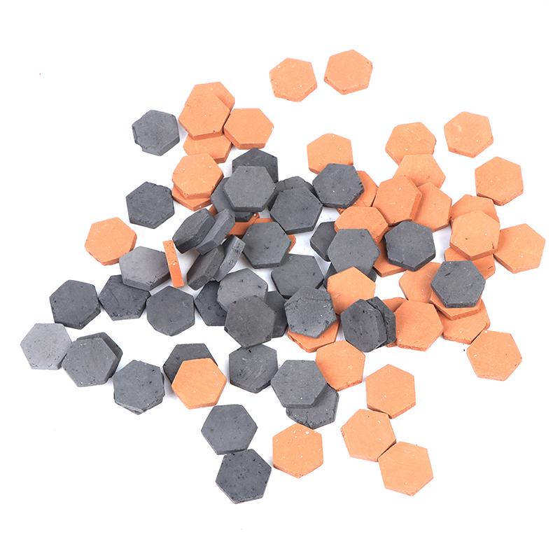 40Pcs 1/16 Scale Simulation Miniature Hexagon Red Brick Model Toy