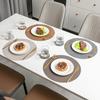 Vintage Style Double-Sided PVC Leather Placemat Round Faux Leather Heat-Resistant Waterproof Cup Plate Mat