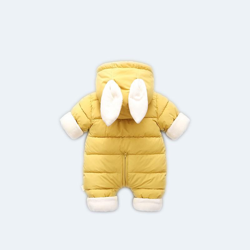 Baby Winter Romper Thick Padded Snowsuit Cartoon Hooded Jumpsuit Newborn Boys Girls