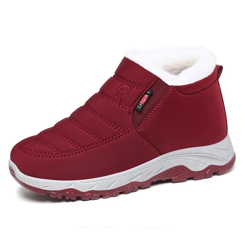 Men's Winter Cotton Snow Boots: Velvet-Lined, Thickened, Short Style for Couples & Elderly, Available in Plus Sizes