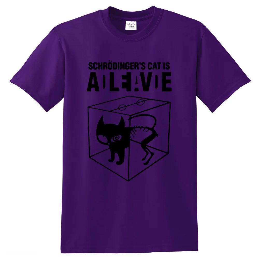 Men's T-shirt Top Quality Cotton Schrodinger's Cat Print Men T Shirt Crew Neck Casual The Big Bang Theory Mens Tshirt Geometric