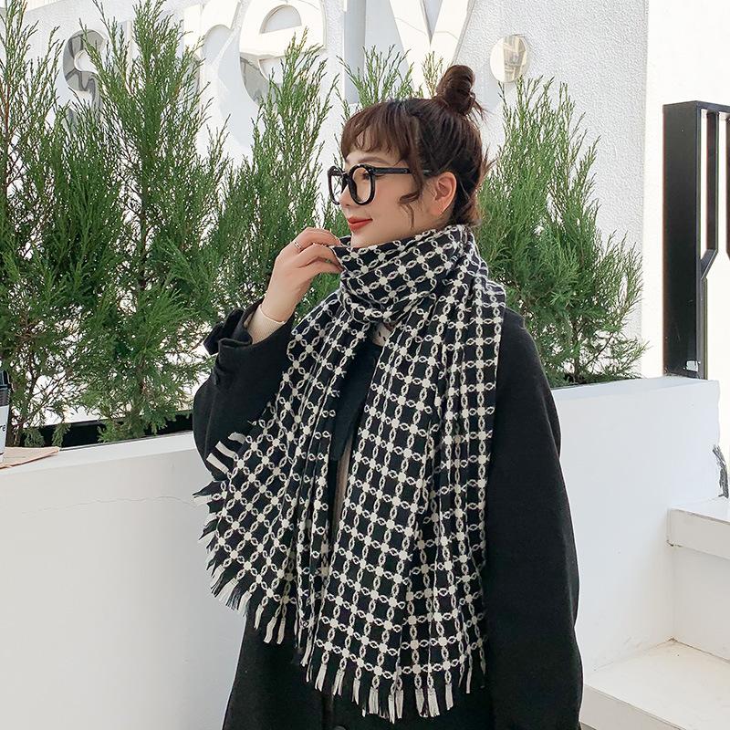 Scarf Women's Winter 2025 New Cold and Warm Fringed Imitation Cashmere Shawl Scarf