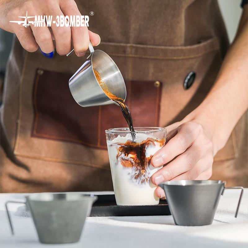Bomber Nerezová 100ml Odměrka na Espresso s Nálevkou