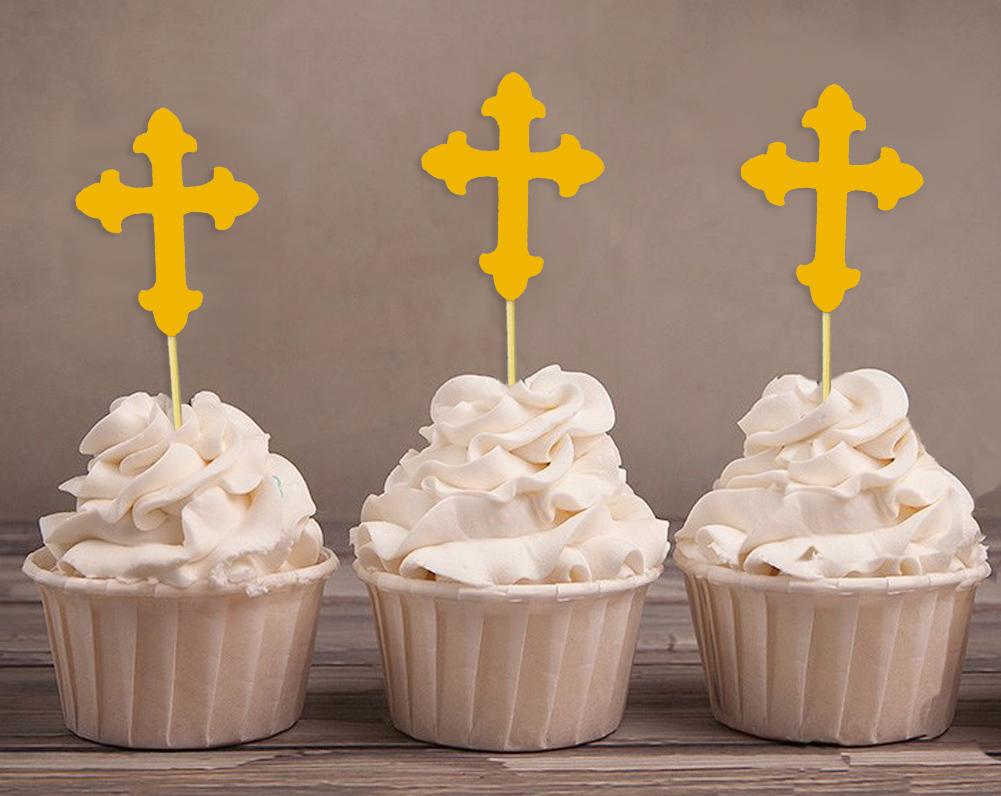 Darling Souvenir| Christening Baptism Cupcake Toppers| Dessert Decorations - Pack Of