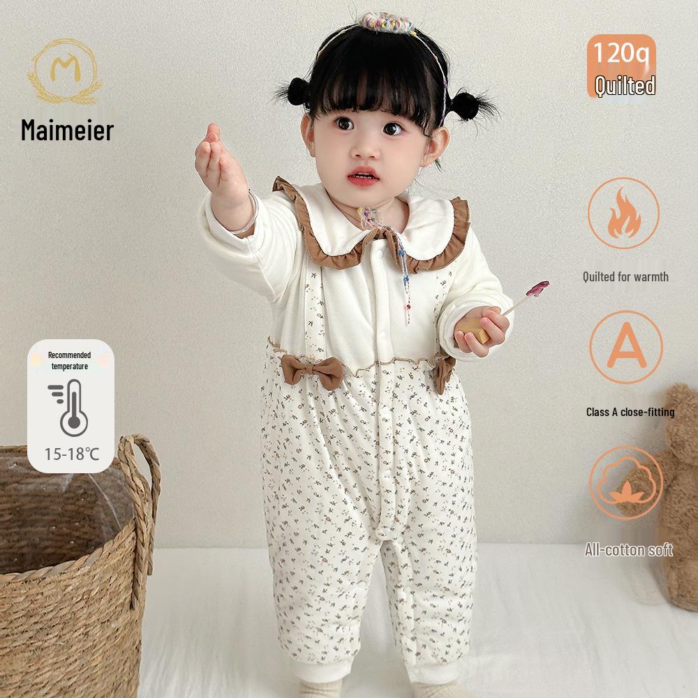 

Maienmier Quilted Baby Onesie 120g - Warm Autumn/Winter Romper for Newborns (Class A) 90 cm