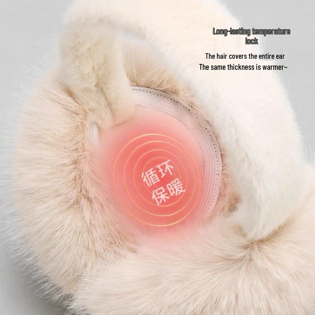 Foldable Korean Style Alpaca Rabbit Fur Earmuffs: Windproof, Warm, Anti-Frostbite Winter Ear Warmers