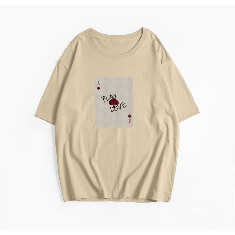 

Женский короткий рукав с принтом и круглым вырезом, свободный мягкий топ XXXL хаки