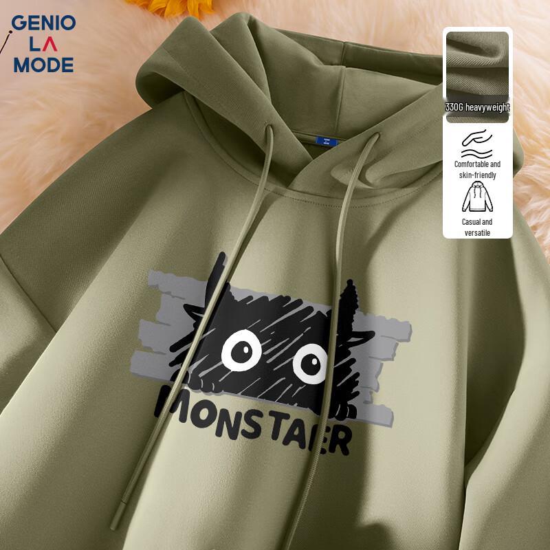 GENIOLAMODE Herren Kapuzenpullover mit lockerem Schnitt und Grafikdruck