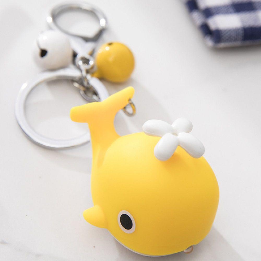Cute Sea Whale Sounds Light Keychain Cartoon Animal Creative Key chain For Small Gift