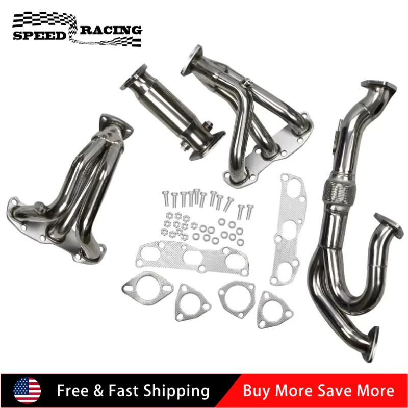 MT001029 52083496 Stainless Steel Exhaust Header For Nissan Altima VQ35DE V6 3.5L 2002-2006 Manual Models Sliver