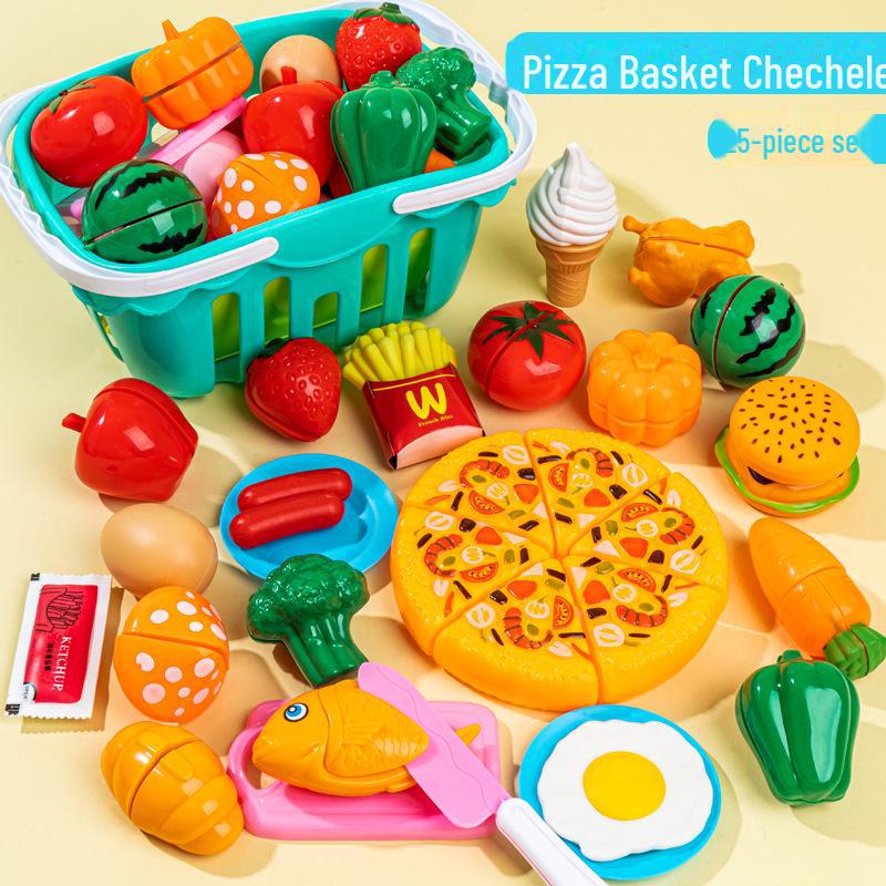 Kids' Fruit & Veggie Play Set: Qie Qie Le Kitchen Toys for Girls