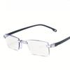 +100~+400 Fashionable anti blue light reading glasses with frameless cut edges for both men and women