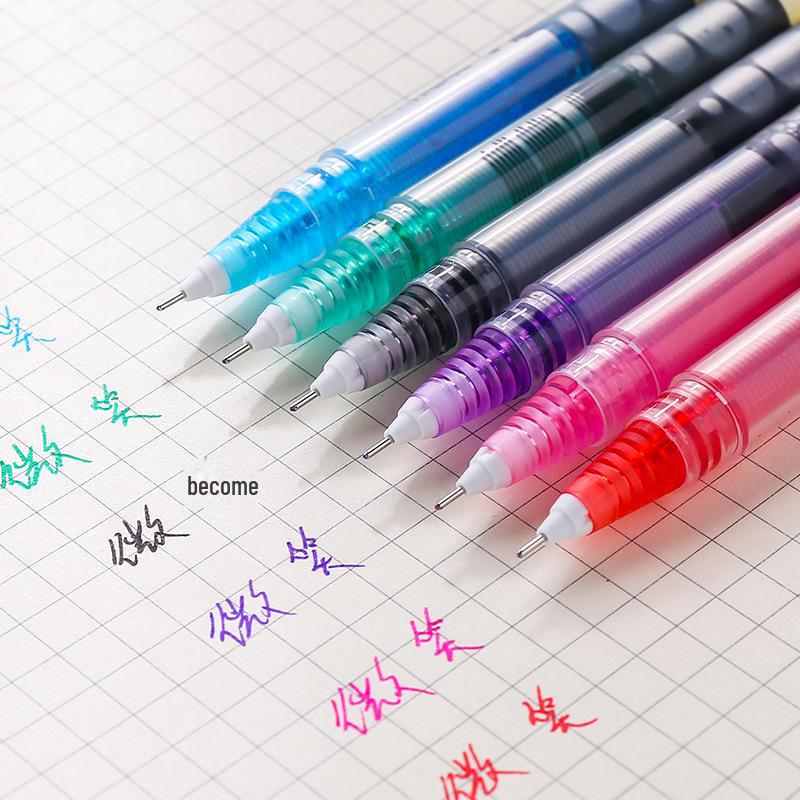 Fast-Dry Color Gel Pen for Students, Snow T16 Straight Liquid Ballpoint