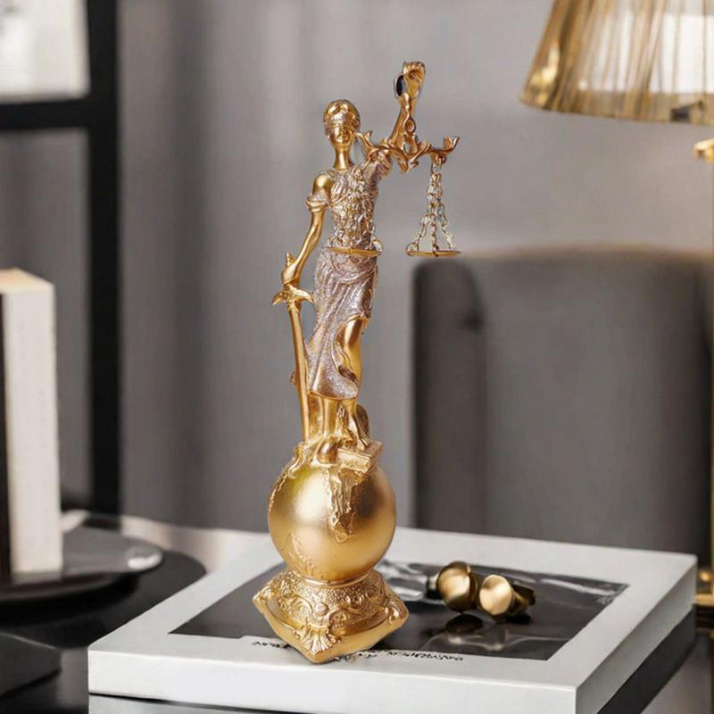 Skulptur Gerechtigkeit Fairness Justitia Dame Statue Göttin der Gerechtigkeit und Fairness Schreibtischornament für Wohnzimmer Schlafzimmer
