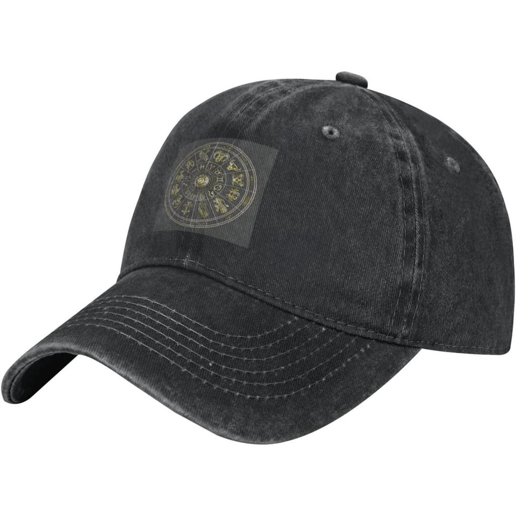 Zodiac Symbol Baseball Cap Washed Cotton Adjustable Low Profile Sun Hat Unisex Casual