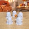 Halloween Desk Ornaments 5Pcs Ghost Decorations, Cute Miniature Figurines, 3D Printed Desktop Holiday Blind Box Toys Decor for Party Supplies,