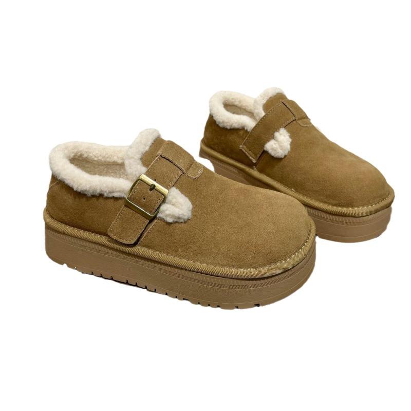 New Bread Shoes Fluffy Shoes Lazy One Pedal Beanie Shoes Boken Cotton Ladyshoes Cotton Shoes Women