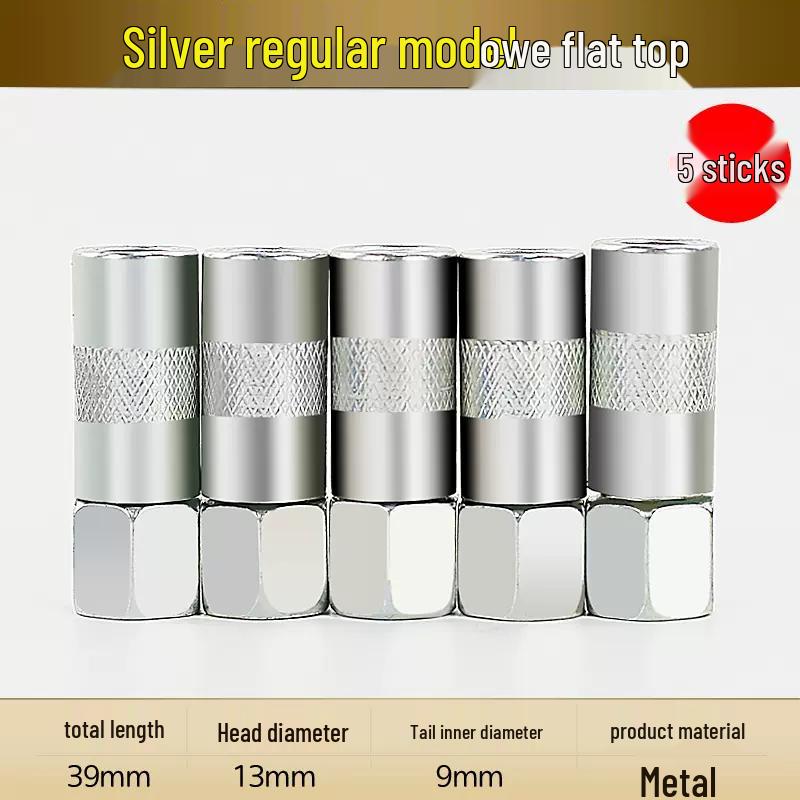Needle-Type Grease Gun Nozzle Tip Set, Rigid Barrel, Pointed Grease Nozzle Head, Tube Accessories