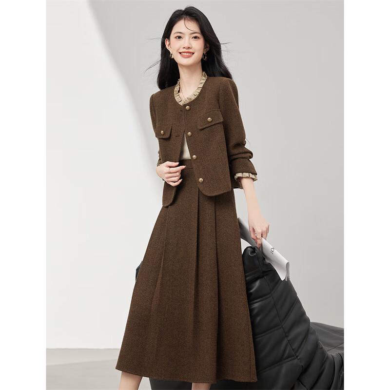 Xin Fei Yu Women's Little Fragrance Style Thickened Wool Blend Short Coat