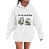 Women's Casual Fashion Comfortable Round Neck With Hood Long Sleeve Halloween Print Warm Sweatshirt