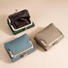 Women's RFID Anti-theft Genuine Leather Wallet with Metal Clip and Multi-Card Slots