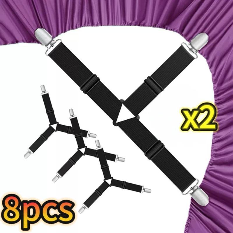Adjustable Bed Sheet Grippers Belt Fastener Bed Sheet Clips Mattress Cover Blankets Quilt Holder Organize Gadgets