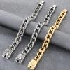 Punk Skeleton Jewelry Vintage Cuban Link Chain Bracelet for Man with Skull Head Clasp 316L Stainless Steel Bracelets and Bangles