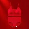 Dragon Year Red Seamless Bridal Underwear Set: Women's No-Wire Bra & Thin Sports Vest