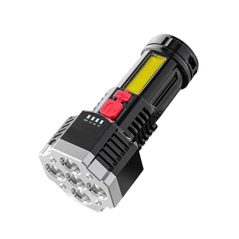 

Фонарик 5 светодиодов Многофункциональный Мощный COB Боковой свет Открытый Портативный Домашний USB Зарядка Фонарик чёрный