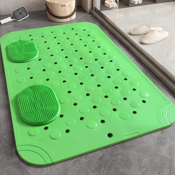 

Нескользящий коврик для массажа ног в ванной с присосками зелёный