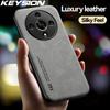 KEYSION Luxury Retro Leather Case for HONOR X9b 5G X9A 5G X50 Soft Silicone Shockproof Phone Back Cover for Huawei Magic 6 5 Lite 5G