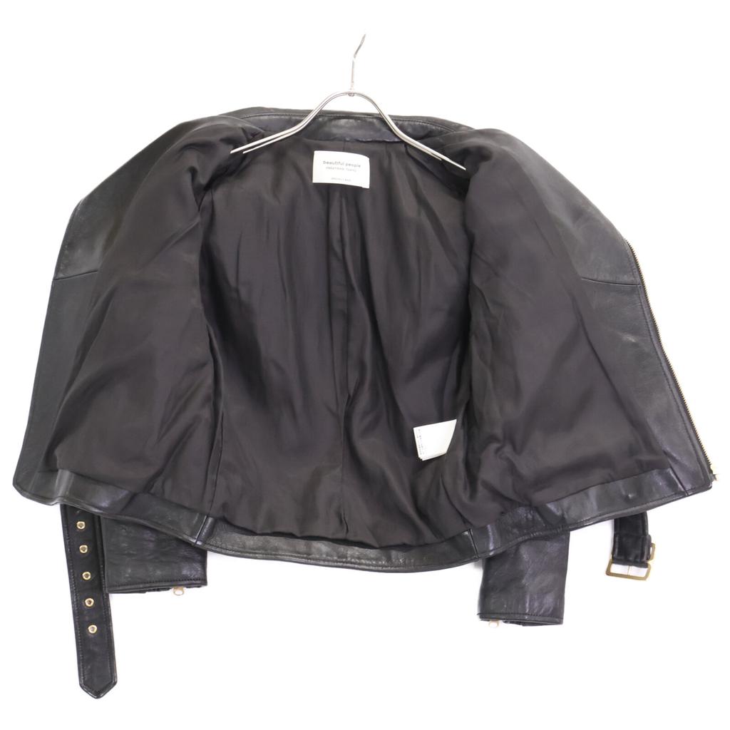 beautifulpeople 1775402412 Black Lamb Leather Riders Jacket 140 blackUsed