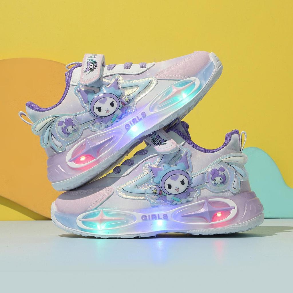 Kinder Leucht-Cartoon-Sneaker: 2025 Frühjahr/Herbst Kollektion für Mädchen (Alter 1-6) - Leuchtende Lederschuhe
