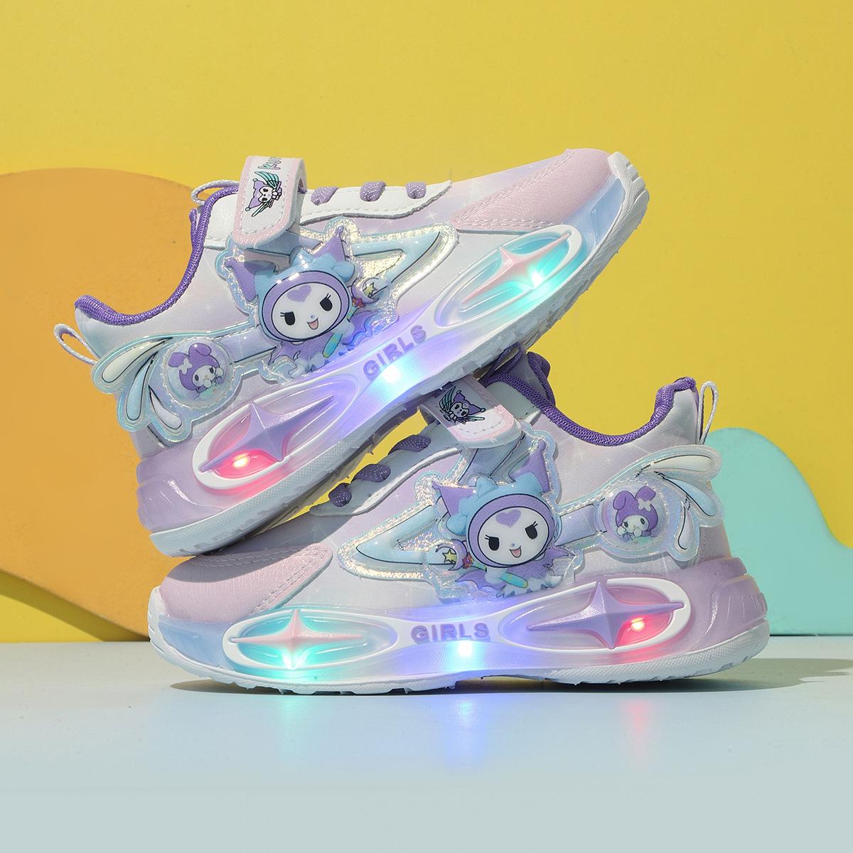

Детские мультяшные кроссовки с подсветкой: Коллекция Весна/Осень 2025 для девочек (Возраст 1-6 лет) - Светящаяся кожаная обувь Set of 5 (21-25) фиолетовый