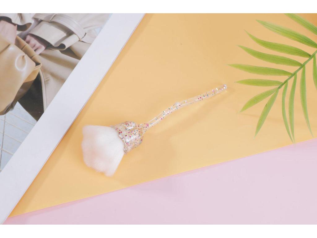 Rose Crystal Handle Loose Powder Makeup Brush - Beauty Tool for Nail Art, Blush, and Contour