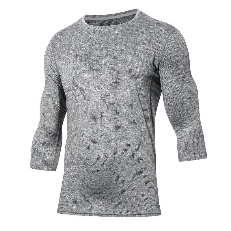 Men's Quick-Dry Three-Quarter Sleeve Basketball T-Shirt - Loose, European & American Style for Summer Outdoor Sports