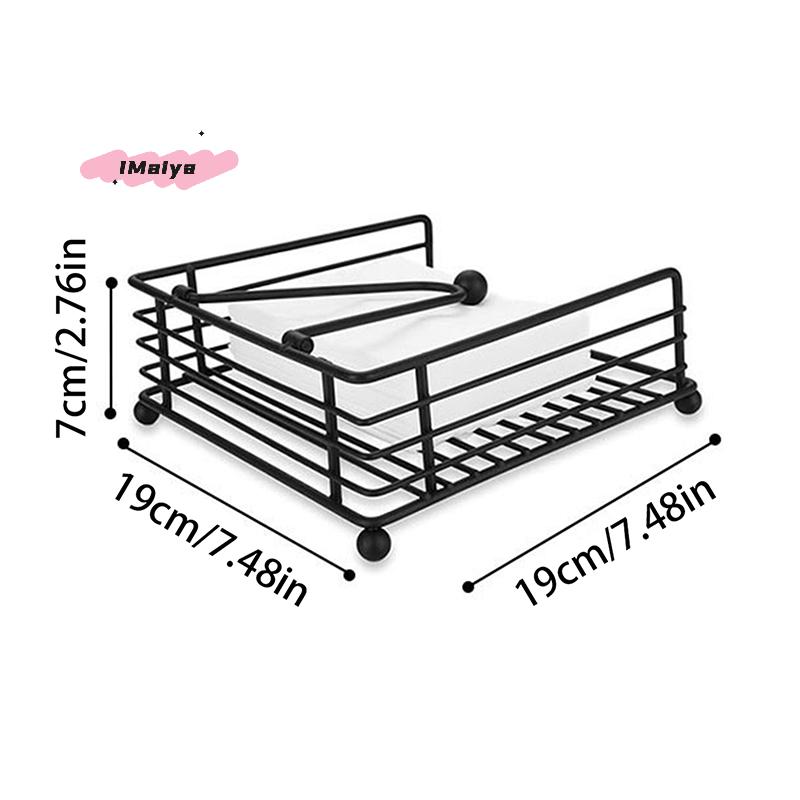 M-1Pc Rustic Metal Napkin Holder Square Paper Organizer For Kitchen Home Restaurant Cafes - Tabletop Decorative Napkin Holder