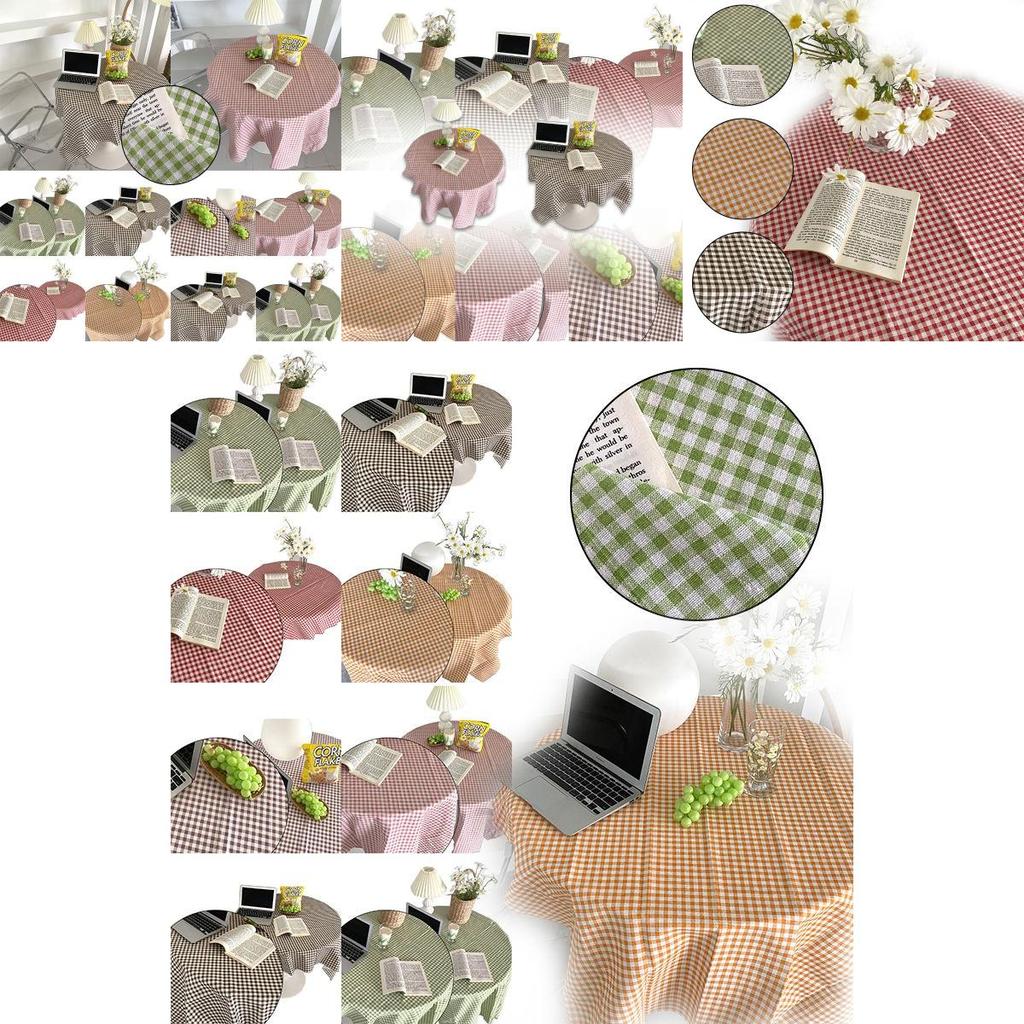 Elegant Ins Korean Style Plaid Tablecloth For Home Decoration And Desk Cloth