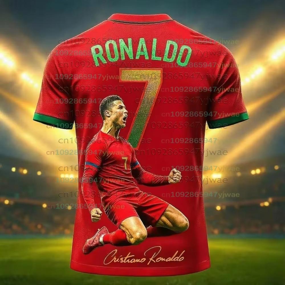 26 Football Jersey 3d Printed NO.7 Ronaldo Boys Girls Training Women's Sports Breathable Short Sleeve Men Beach Surf T-shirt