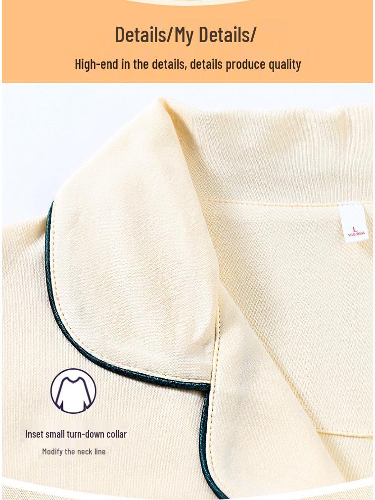 Pigiama da Donna a Maniche Lunghe in Cotone - Cardigan Monocolore per Primavera e Autunno