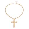 European and American Fashion Simple Thread Rotating Cross Necklace Personalized Diamond-encrusted Versatile Twist Thick Chain Neck Chain