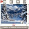 2D Helle verschneite Bergkulisse Hintergrund, Wald & fallender Schnee Fotografie Hintergrund